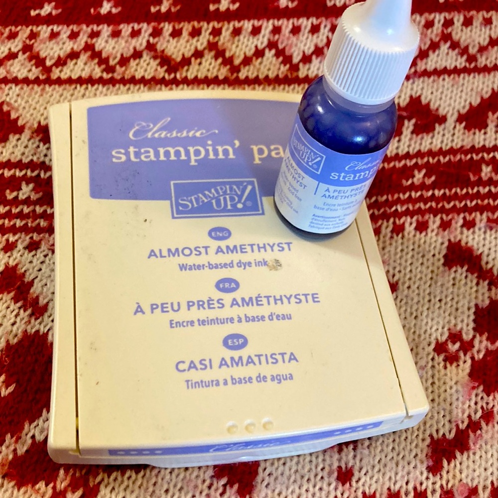 Stamping up classic ink pad, almost amethyst and re inker